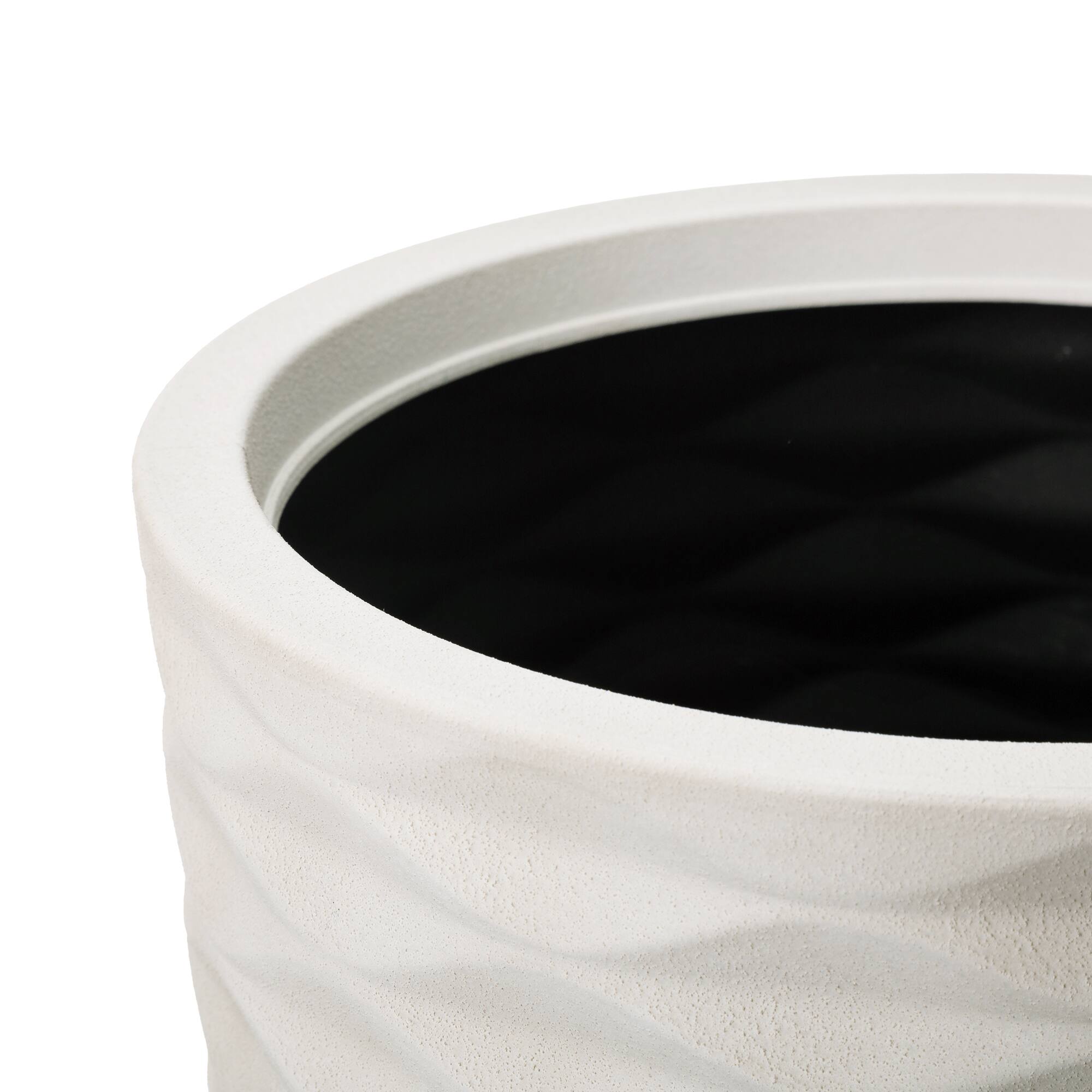 Glitzhome® 19" Eco-Friendly Oversized Tall Round Diamond Planters, 2ct.